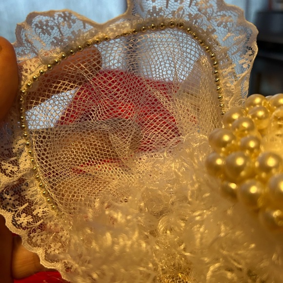 Beautiful handcrafted Christmas tree angel- lace- ribbons- beads-traditional - Picture 5 of 9